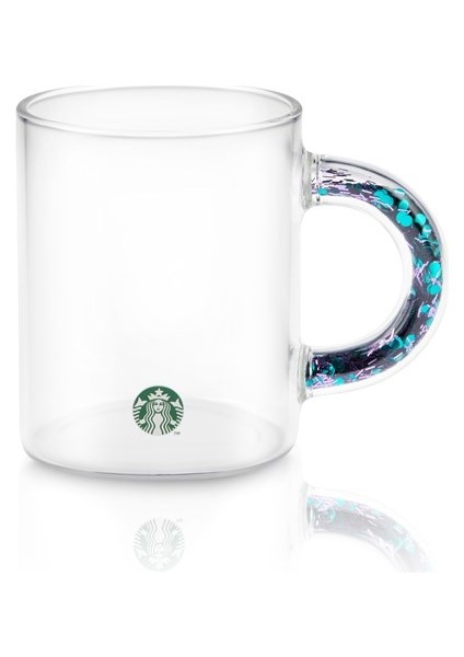 Starbucks® Mavi Simli Kulplu Cam Kupa 355ML - 11125812