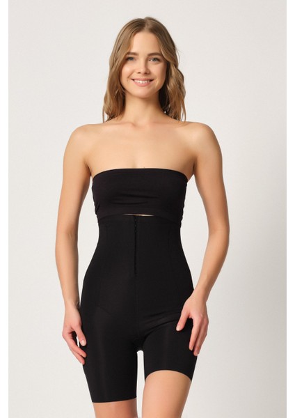 Siyah Emay 2832 Yüksek Bel Balen Destekli Agraflı Lazer Korse modelleri