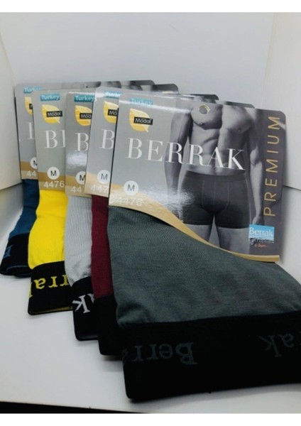 4476 Erkek Modal Likralı Boxer Short 6'lı Paket Battal