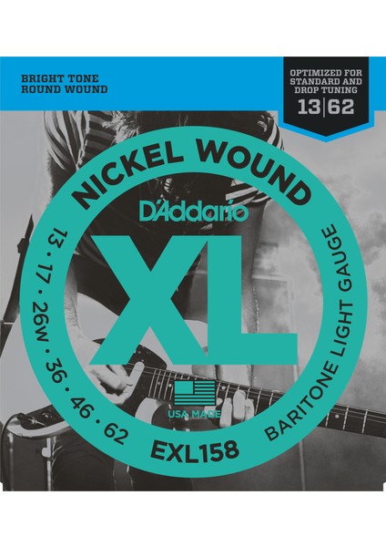EXL158 Elektro Gitar Tel Seti, Xl, 13-62, 3rd Nıckel Woun