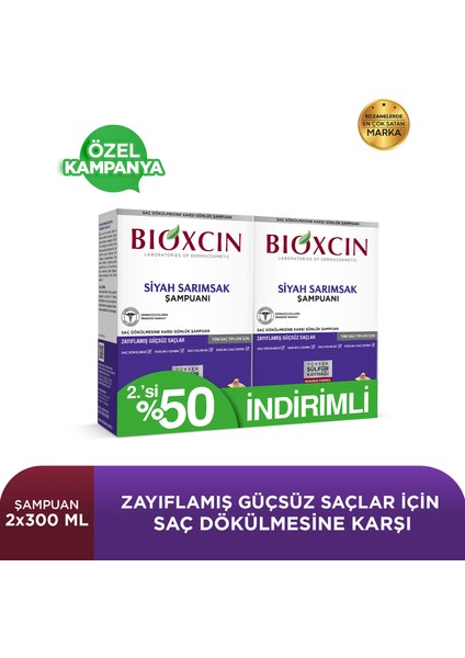 Saç Dökülmesine Karşı Siyah Sarımsaklı Şampuan İkincisi %50 İndirim