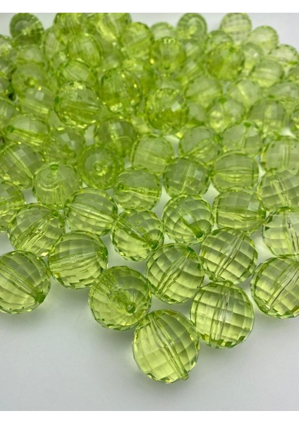22MM Açık Yeşil Dünya Model Akrilik Boncuk (100GR,~16 Adet)