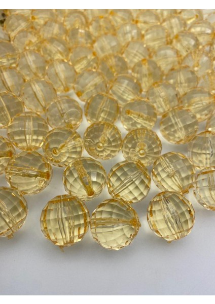 22MM Krem Renk Dünya Model Akrilik Boncuk, Takı Çanta Yapım Boncuğu (100GR,~16 Adet)