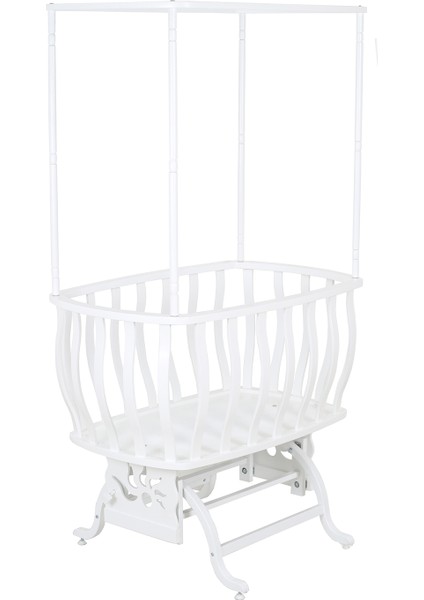 Beşik, Hacegan Mdf Sallanan Beşik + Uyku Seti + Cibinlik - Beyaz fırsatları