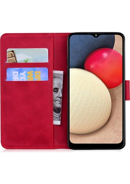 Ayarlanabilir Stand Kapaklı Kelebek Desenli Tasarım Pu Deri Cüzdan Işlevli Telefon Kılıfı - Samsung Galaxy A02S (Yurt Dışından) fırsatları