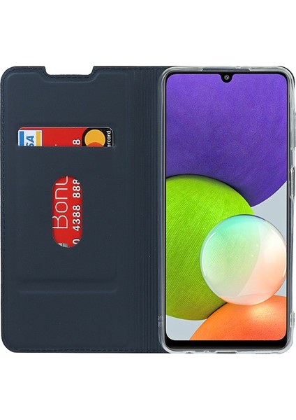 Samsung Galaxy A22 4g Için Kart Yuvalı Deri Telefon Kılıfı (Yurt Dışından)