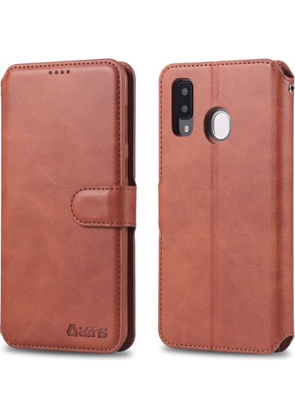 Galaxy A20E Deri Telefon Kılıfı (Yurt Dışından)