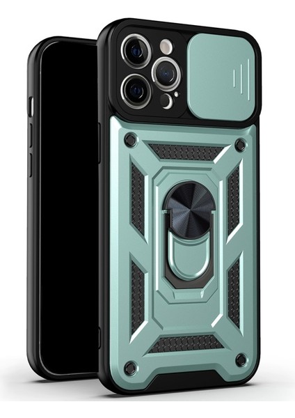 iPhone 12 Pro Max 6.7 Inç Uyumlu Hibrit Telefon Kılıfı - Yeşil (Yurt Dışından)