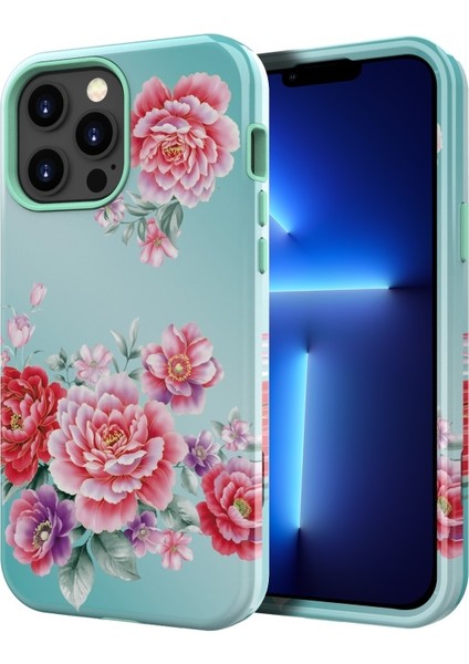 iPhone 13 Pro Için Çizilmez Pc + Yumuşak Tpu Baskılı Darbeye Dayanıklı Koruyucu Kılıf - Stil L - Mavi (Yurt Dışından)