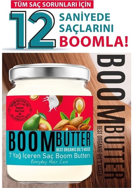 BOOM BUTTER Saç Bakım Yağı İkili Paket