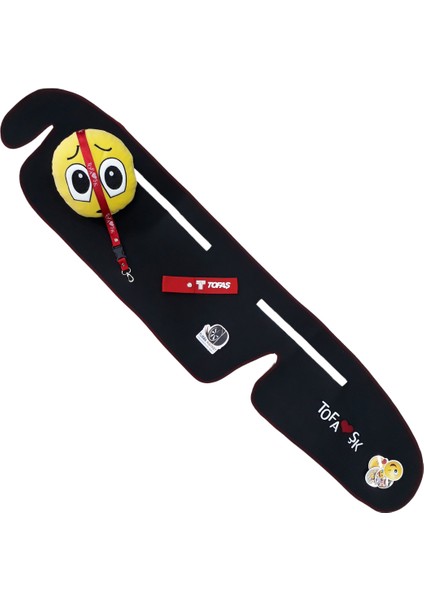 Tofaş Şahin Doğan Kartal Yeni Model Yüksek Göğüs Nakışlı Torpido Halısı / Emoji Oto Boyun Yastığı + Aksesuar