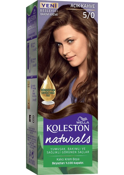 Naturals Saç Boyası No: 5/0 Açık Kahve