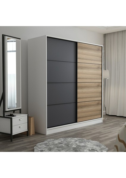 Kale 2 Kapaklı Sürgülü Dolap 180 cm - Beyaz/antrasit/dore 210 cm modelleri