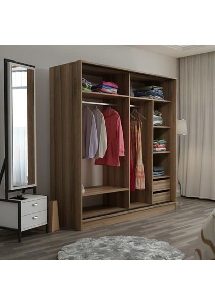Kale 2 Kapaklı Aynalı Sürgülü Dolap 180 cm - Dore 210 cm fırsatları