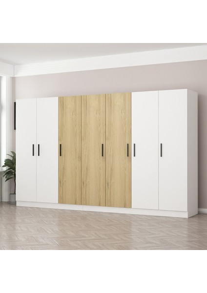 Kale 7 Kapaklı 4 Çekmeceli - Dolap - Beyaz/pera 210 cm modelleri