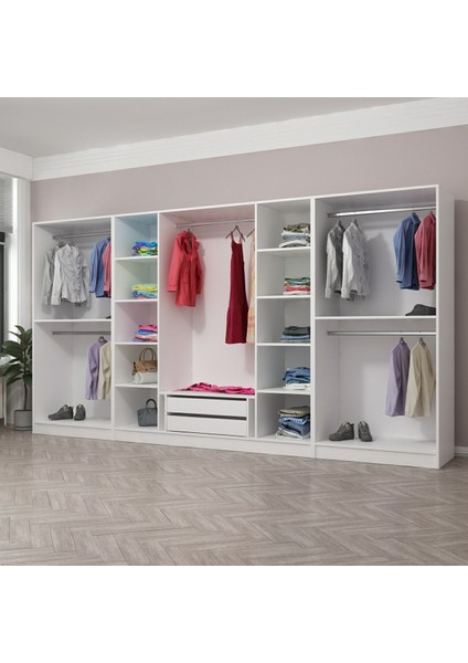 Kale Country 8 Kapak 2 Çekmece Zincir Dolap - Eskitme Beyaz 210 cm fiyatları