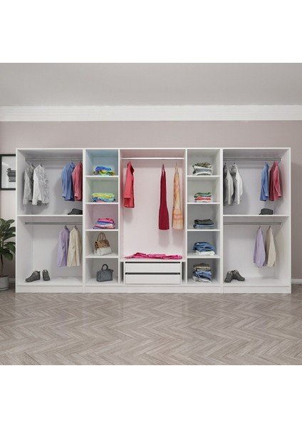 Kale Country 8 Kapak 2 Çekmece Zincir Dolap - Eskitme Beyaz 210 cm fırsatları