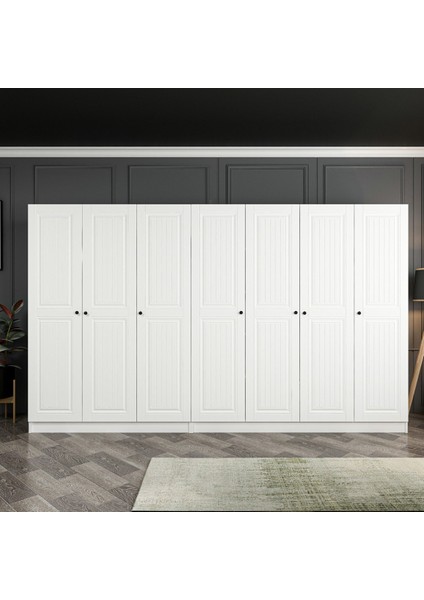 Kale 7 Mebran Kapaklı 4ç Dolap - Beyaz 210 cm