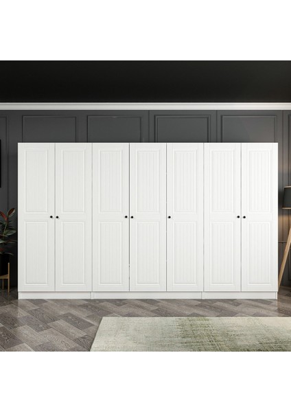 Kale 7 Mebran Kapaklı 2ç Dolap - Beyaz 210 cm