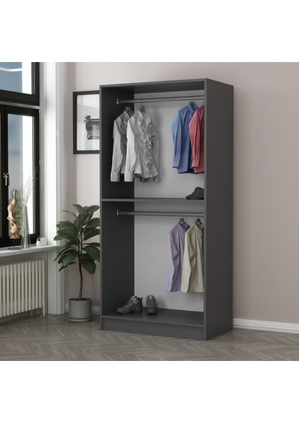 Kale 2 Kapaklı Dolap Antrasit Dore 190 cm fırsatları