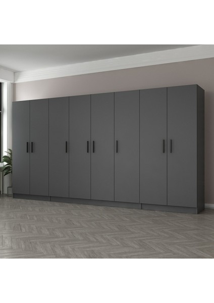 Kale 8 Kapaklı 2 Çekmeceli Dolap Antrasit 210 cm