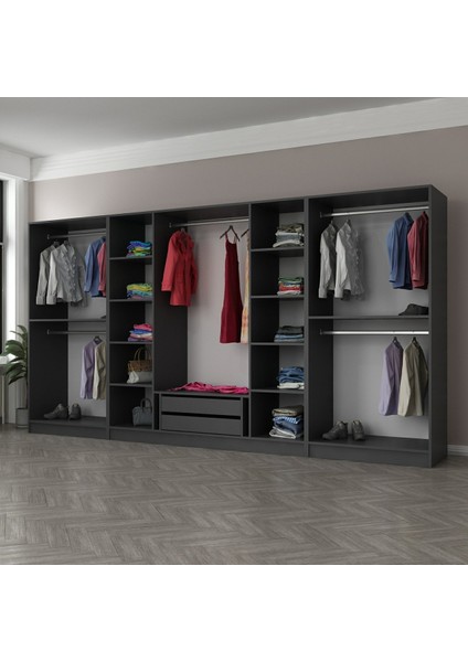 Kale 8 Kapaklı 2 Çekmeceli Dolap Antrasit 210 cm fırsatları