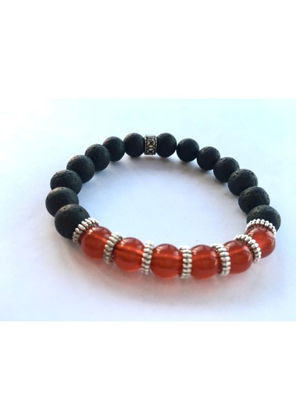 % 100 Akik ve Lav Taşı Doğal Taş Bileklik