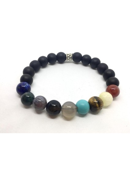 % 100 Çakra 10 Lu Doğaltaş Bileklik (2 Tane ve Yedek Lastikli)