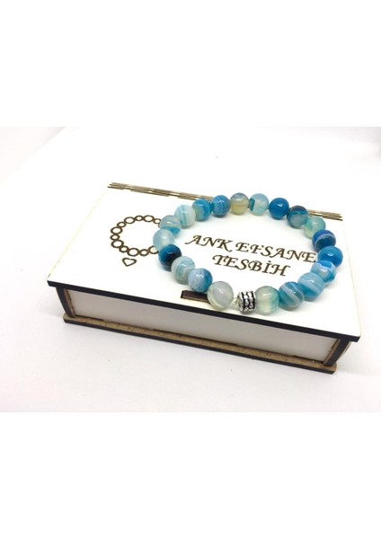 % 100 Mavi Akik (Okyanus) Doğaltaş Bileklik