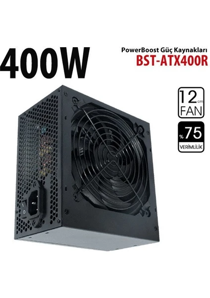 BST-ATX400R 400w PPFC 12cm Siyah Fanlı ATX Power Supply