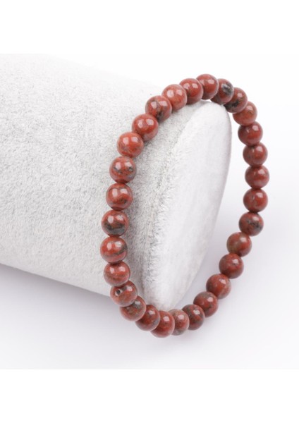 Jasper Doğal Taş Bileklik 6 mm Küre Kesim