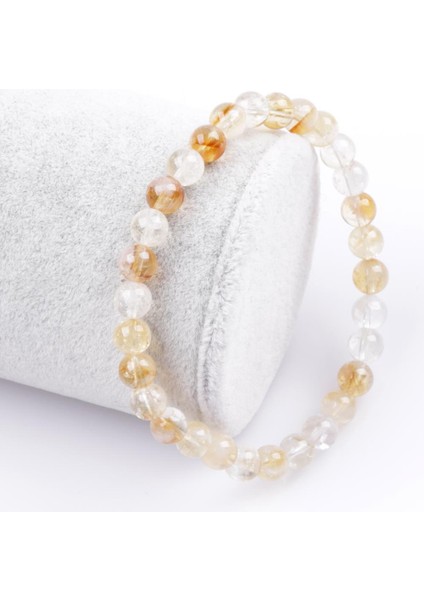 Sitrin Doğal Taş Bileklik 6 mm Küre Kesim