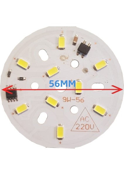 220 Volt 9 Watt SMD 5630 Ledli Hazır Led Modül 56 MM Beyaz (3 Adet)