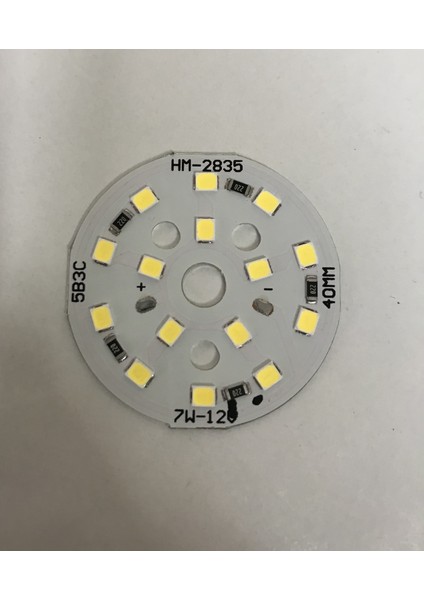 12 Volt 7 Watt SMD 5630 Ledli Hazır Led Modül 40 MM Beyaz (3 Adet)