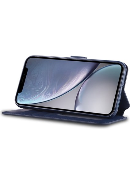 Apple iPhone Xr 6.1 Inç Uyumlu Kart Yuvalı Deri Telefon Kılıfı - Mavi (Yurt Dışından) fiyatları