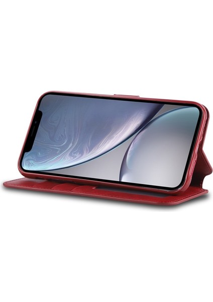 Apple iPhone Xr 6.1 Inç Uyumlu Deri Cüzdan Telefon Kılıfı - Kırmızı (Yurt Dışından) fiyatları