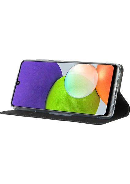 Samsung Galaxy A22 4g Için Kart Yuvalı Deri Telefon Kılıfı (Yurt Dışından)
