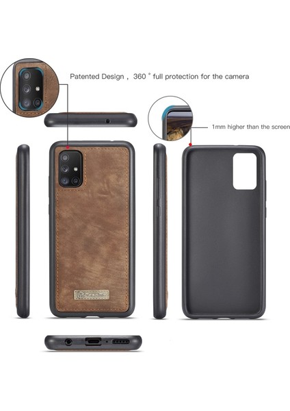 008 Serisi 2-In-1 Çok Yuva Cüzdan Bölünmüş Deri Telefon Muhafaza Galaxy A51 SM-A515 - Kahverengi (Yurt Dışından) indirimleri