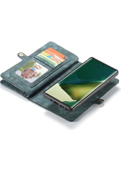 008 Serisi Çok Fonksiyonlu 2-In-1 Fermuar Cüzdan Bölünmüş Deri Kılıf Galaxy NOTE20 Ultra / NOTE20 Ultra - Mavi (Yurt Dışından) fırsatları