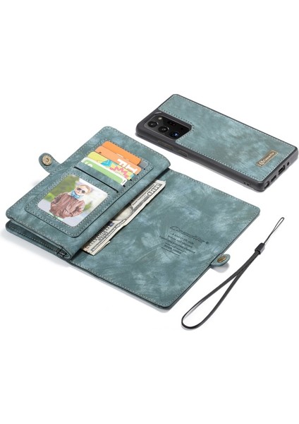 008 Serisi Çok Fonksiyonlu 2-In-1 Fermuar Cüzdan Bölünmüş Deri Kılıf Galaxy NOTE20 Ultra / NOTE20 Ultra - Mavi (Yurt Dışından) indirimleri
