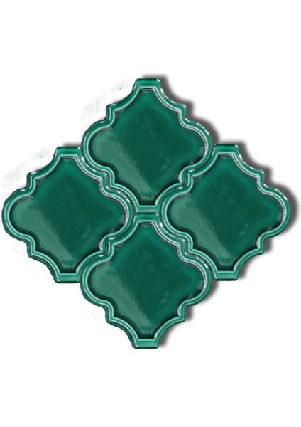 SS03-08 Ottoman Rölyef Yeşil Karo 1 Adet
