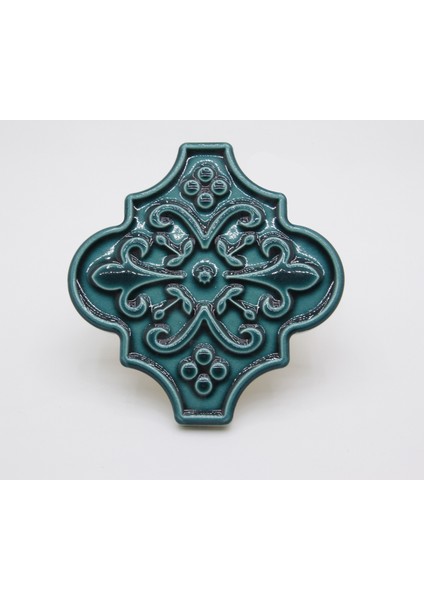 SS03-09 Ottoman Çiçekli Yeşil Karo 1 Adet