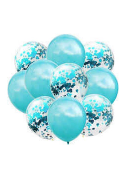 Konfetili Bebek Mavi Balon Demeti (10 Adet)