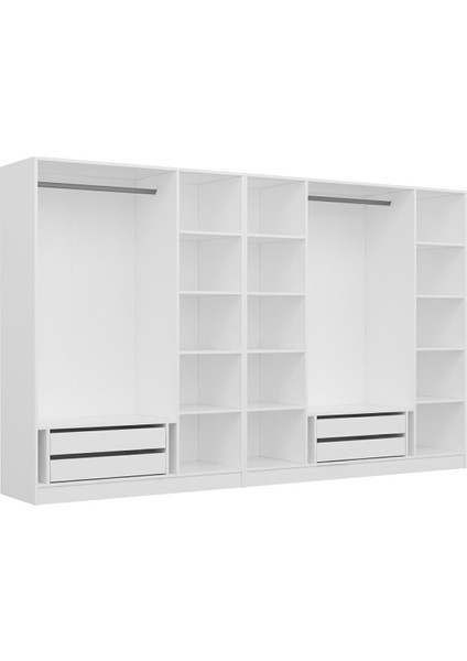 Kale 7 Bölmeli 4 Çekmeceli Giyinme Dolabı Beyaz 190CM fırsatları