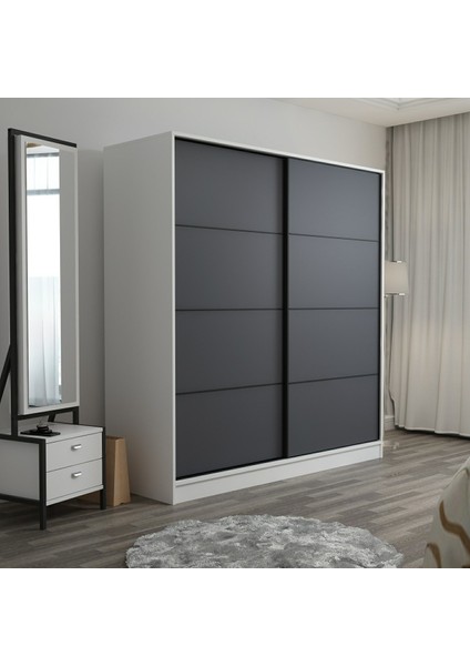 Kale 2 Kapaklı Sürgülü Dolap 180 cm - Beyaz/antrasit 210 cm modelleri