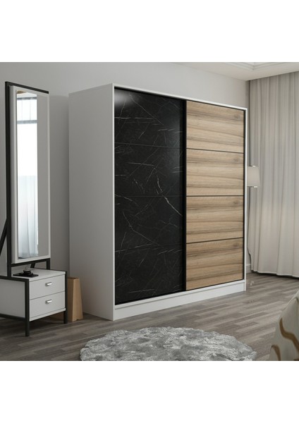 Kale 2 Kapaklı Sürgülü Dolap 180 cm - Beyaz/royal Mermer/dore 210 cm modelleri