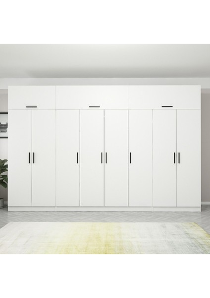 Kale 8 Kapaklı 2 Çekmeceli Dolap ve Yüklük Beyaz 190 cm fiyatları