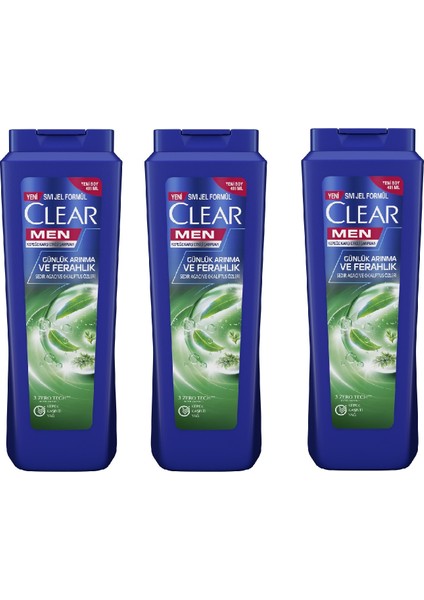 Men Kepeğe Karşı Etkili Şampuan Günlük Arınma ve Ferahlık 485 ml - 3'lü Avantaj Paketi