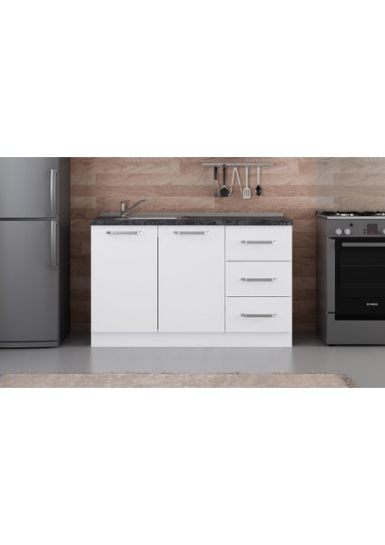 135 cm Mutfak Dolabı Beyaz 135-B2-ALT Modül