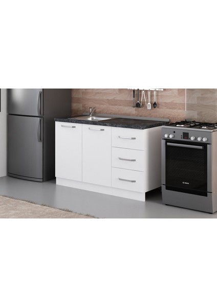 135 cm Mutfak Dolabı Beyaz 135-B2-ALT Modül